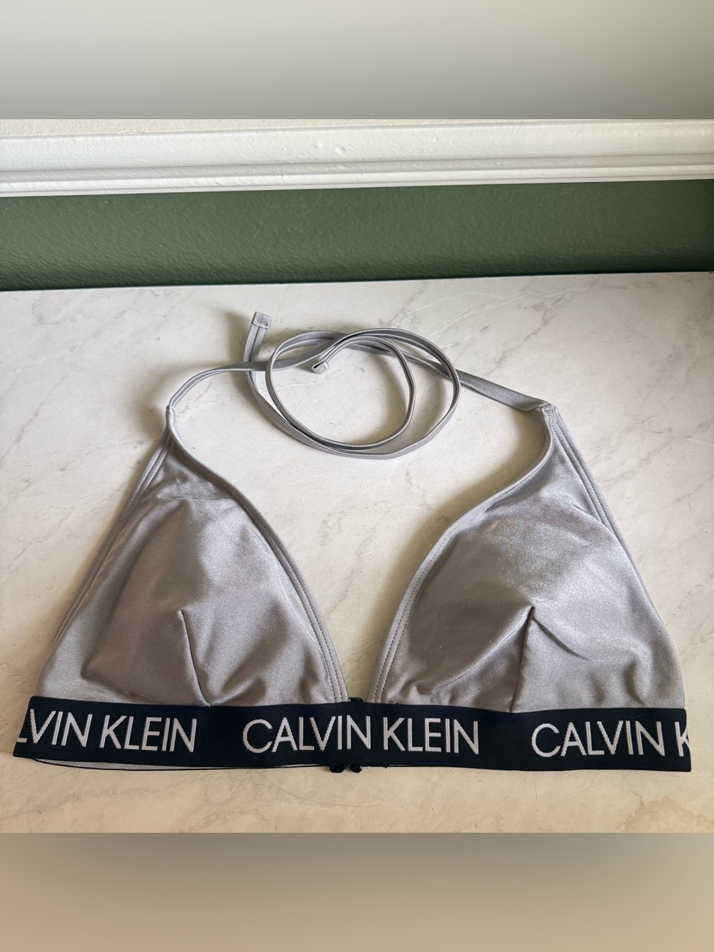 ❇️Calvin Klein Silver Triangle Bikini Top 2 for $22❇️
